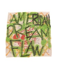 a green bandana with the words'american dream flaw'on it