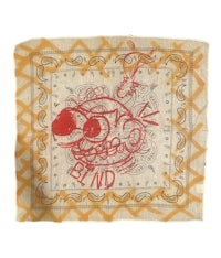 a bandana with a drawing of a bird on it